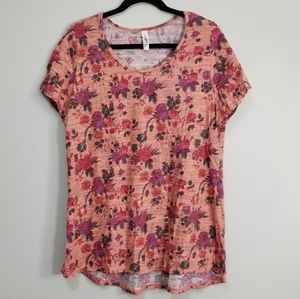 LuLaRoe Tee pink floral 2XL